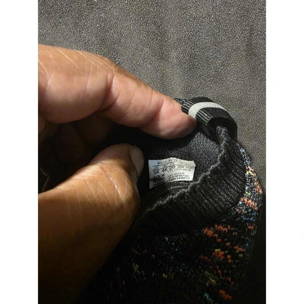 Adidas RapidaRun Laceless Knit Toddler Shoes 5K Black Multi D97019
